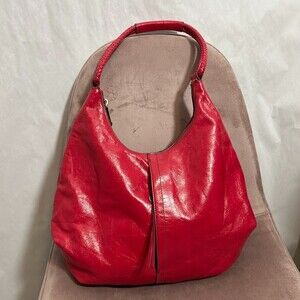 Hobo International Marley Hobo Shoulder Bag Purse Red Pink Raspberry Leather